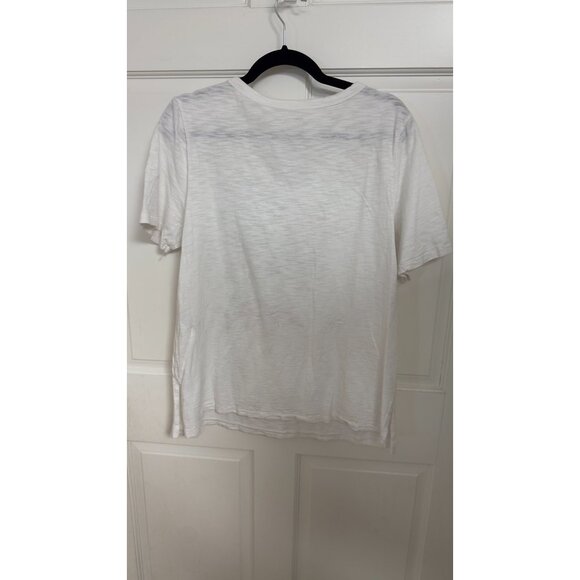 Chico’s Tropical Leaf Print Tee Size 2 White Graphic Top - Picture 2 of 2